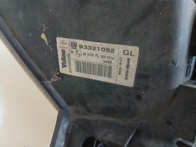 10146 Opel Meriva A 2003-2010 Lámpa , Fényszóró Használt sima Bal első 