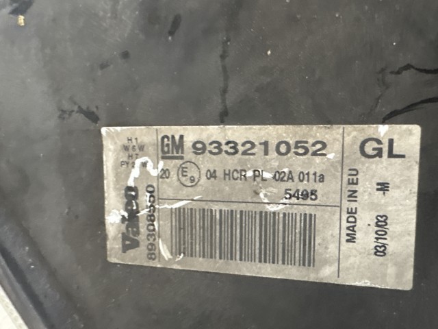 11485 Opel Meriva A 2003-2010 Lámpa , Fényszóró Használt Bal első 